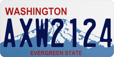 WA license plate AXW2124
