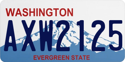 WA license plate AXW2125