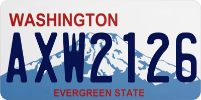 WA license plate AXW2126
