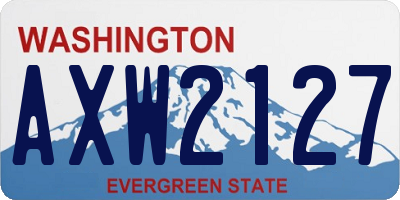WA license plate AXW2127
