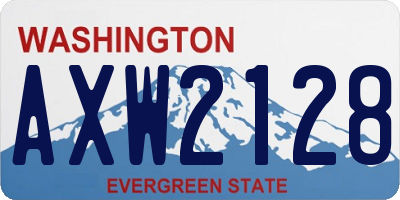 WA license plate AXW2128