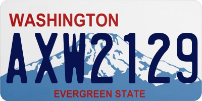 WA license plate AXW2129