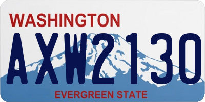 WA license plate AXW2130
