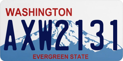 WA license plate AXW2131