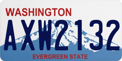 WA license plate AXW2132