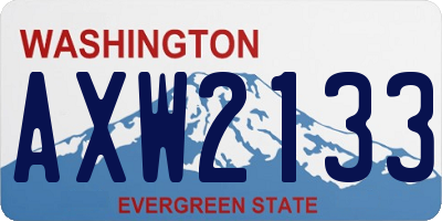 WA license plate AXW2133