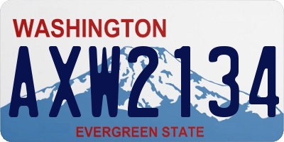 WA license plate AXW2134