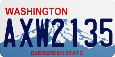 WA license plate AXW2135