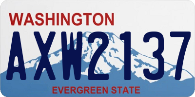 WA license plate AXW2137