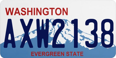 WA license plate AXW2138