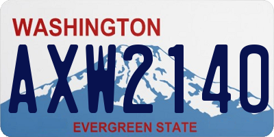 WA license plate AXW2140