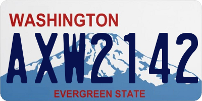 WA license plate AXW2142