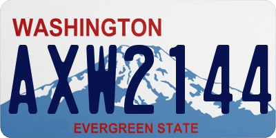 WA license plate AXW2144