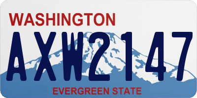 WA license plate AXW2147