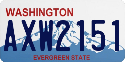 WA license plate AXW2151