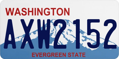 WA license plate AXW2152