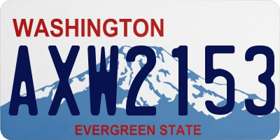 WA license plate AXW2153