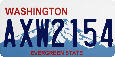 WA license plate AXW2154
