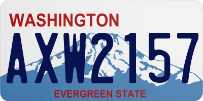 WA license plate AXW2157