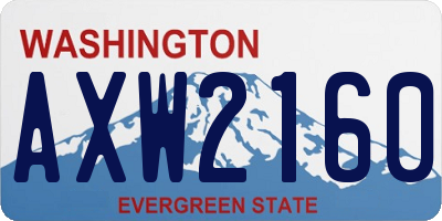 WA license plate AXW2160