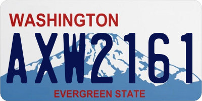 WA license plate AXW2161