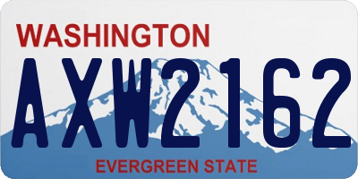 WA license plate AXW2162