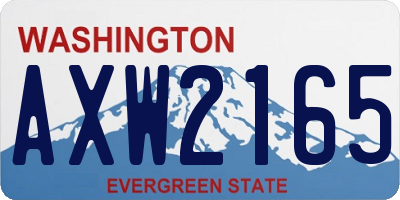 WA license plate AXW2165
