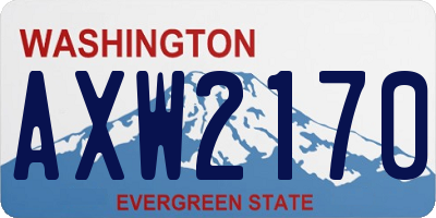 WA license plate AXW2170