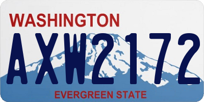 WA license plate AXW2172