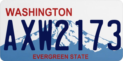 WA license plate AXW2173