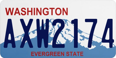 WA license plate AXW2174