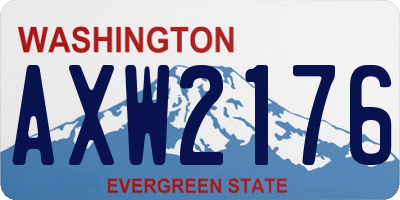 WA license plate AXW2176
