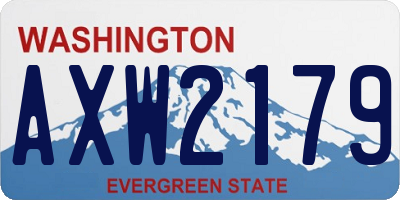 WA license plate AXW2179