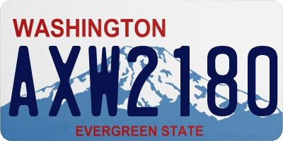 WA license plate AXW2180