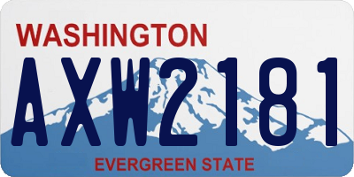 WA license plate AXW2181