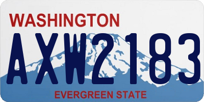 WA license plate AXW2183