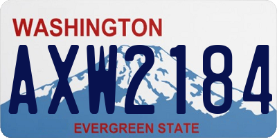 WA license plate AXW2184