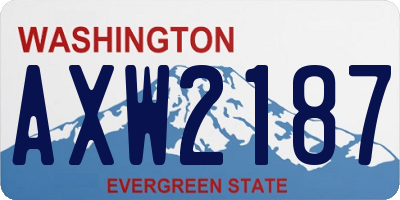 WA license plate AXW2187