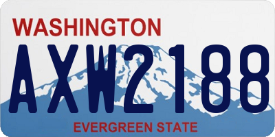 WA license plate AXW2188