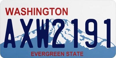 WA license plate AXW2191