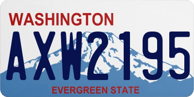 WA license plate AXW2195