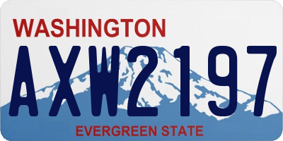 WA license plate AXW2197