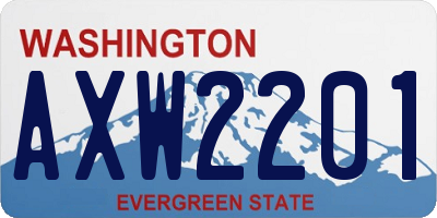 WA license plate AXW2201
