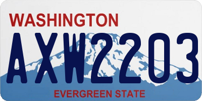 WA license plate AXW2203