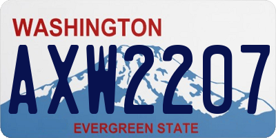 WA license plate AXW2207