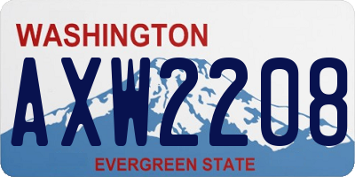 WA license plate AXW2208