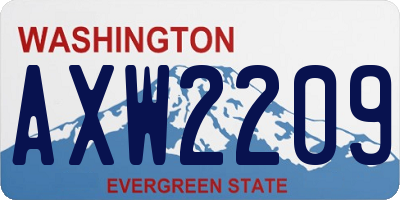WA license plate AXW2209