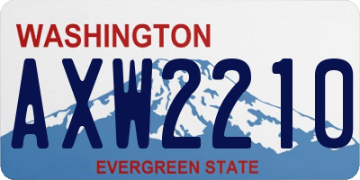 WA license plate AXW2210