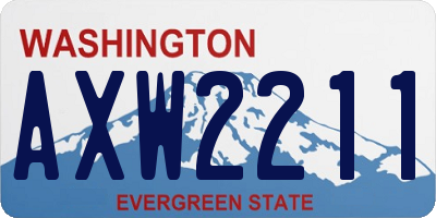 WA license plate AXW2211