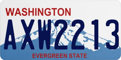 WA license plate AXW2213